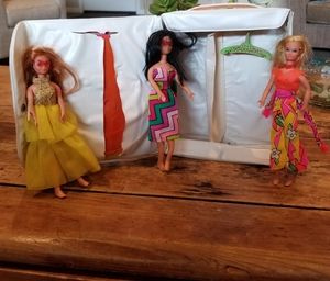 Rock Flower dolls, records and doll case